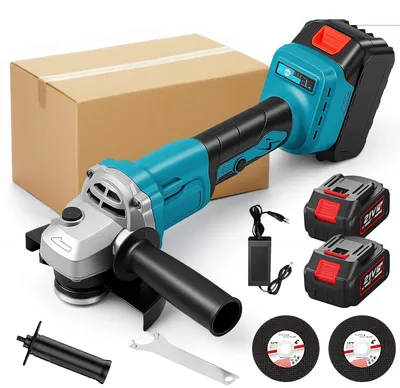 Produktbild von Winkelschleifer - Akku-Schleifmaschine - 1000 W - 125 mm - Bürstenloser Motor - 3 Geschwindigkeiten - 2 × 18-V-Akkus