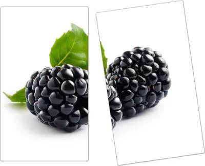 Produktbild von Spritzschutz Herdabdeckplatte Schneidebrett aus Glas Brombeeren mit Blätter 2-Teilig (60x52cm)