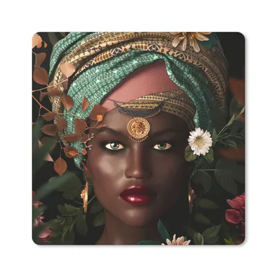 Produktbild von MuchoWow® Mauspad Mousepad Frau - Blumen - Schmetterlinge - Pflanzen - Schmuck - Luxus 30x30 cm - Mousepads - Maus Mat - Pad - Mausunterlage - Gaming