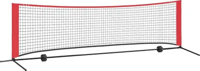 Zdjęcie produktu dla vidaXL Siatka do tenisa czarno-czerwona 301 x 90,5 x 87 cm poliester