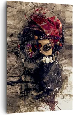 Produktbild von Bild auf Leinwand - Leinwandbild - Einteilig - Frau Folklore - 80x120cm - Wand Bild - Wanddeko - Wandbilder - Leinwanddruck - Kunstdruck - Wanddekoration - Leinwand bilder - Wandbild - PA80x120-3858