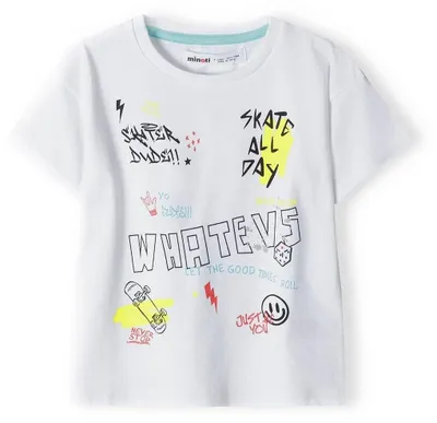 Produktbild von Minoti T Shirt Baumwolle kurzarm Weiß Gr. 110 für Jungen