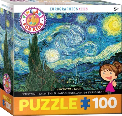 Image de Eurographics Puzzle La nuit étoilée de Vincent van Gogh, 100 pièces, 48 x 33 cm, 6100-1204