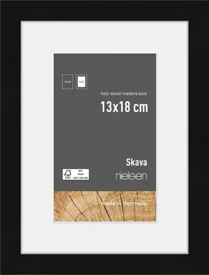 Produktbild von nielsen Holz Bilderrahmen Skava Schwarz, 13,0 x 18,0 cm - mit Passepartout 9x13 cm