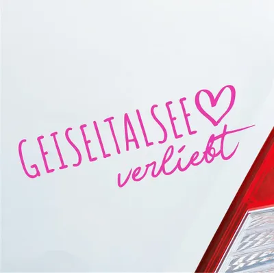 Produktbild von Auto Aufkleber Geiseltalsee verliebt Herz See Sea Liebe Car 19x6 cm Pink Sticker Heckscheibenaufkleber