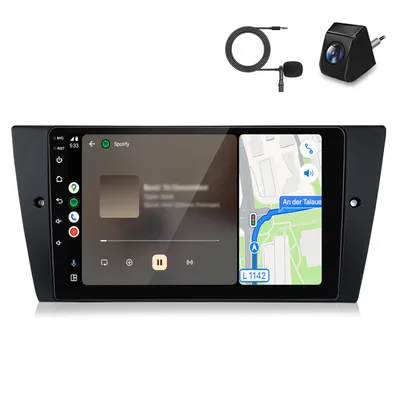 Produktbild von Android Autoradio mit Kamera und Mic Für BMW 3ER E90 E91 E92 E93 2005-2011 Wireless CarPlay Android Auto WiFi GPS Navi RDS DSP DAB+ BT 9 Zoll 2+64GB