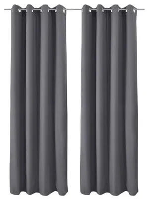 Produktbild von Beautissu 2er Set Thermovorhang Gardine Anthrazit Amelie TO, 140x245cm