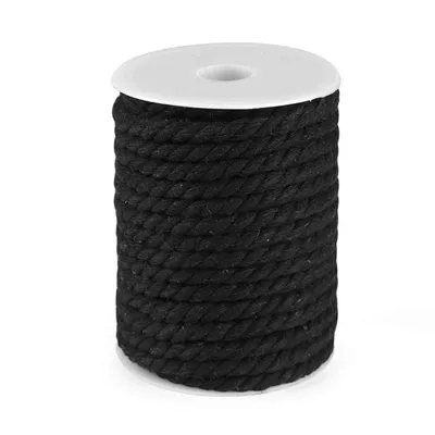 19m Baumwollseil 8mm geflochten Baumwollschnur Baumwollkordel schwarz