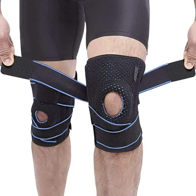 Productafbeelding van Famanu kniebraces, 2 stuks - verstelbaar met klittenbandsluiting - geschikt voor volleybal, basketbal, hardlopen - uniseks