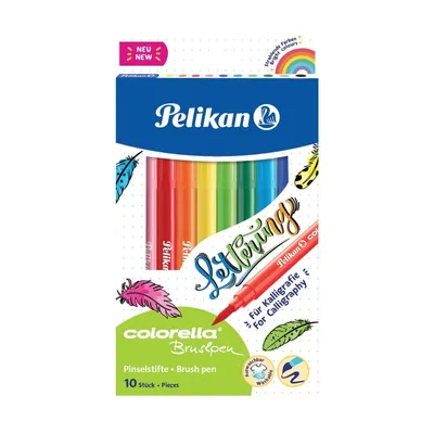 Immagine prodotto di Carioci Colorella Super Brush – Set 10 colori, punta a pennello, lavabili, Non tossici