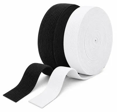 Nähgummi 20 m, 2 cm breit, flach, schwarz-weiß
