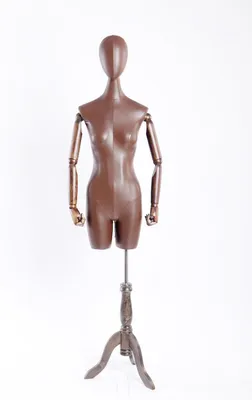 Immagine prodotto di B-17T-G Donna Copertina in Pelle finta in marrone Torso del sarto Uomo Donna Testa d'uovo Braccia e Fine in legno regolabile