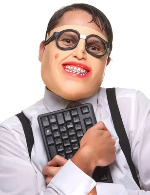 Image de Masque facial "Nerd" beige et noir, taille unique