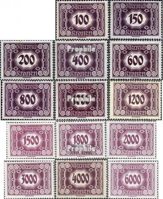 Produktbild von Briefmarken Österreich 1922 Mi P118-P131 (kompl.Ausg.) gestempelt Portomarken