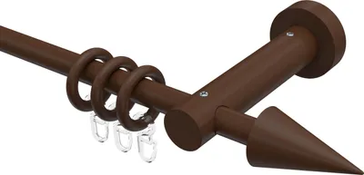 Produktbild von Interdeco Gardinenstange / Vorhangstange Nussbaum lackiert, Typ Adrian Holly (Kegel), 16 mm Ø 1-läufig, 100 cm