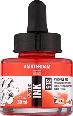 Obrázek produktu pro Amsterdam Lahvička s akrylovou barvou 30 ml Pyrrolová červená 315