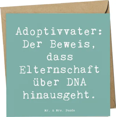Produktbild von Mr. & Mrs. Panda Grußkarte Spruch Adoptivvater Liebe - Meeresbrise - Geschenk, doppelkarte, faltkarte, anlasskarte, Familienmitglieder, Bindung, herzerwärmende Sprüche