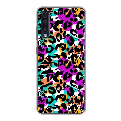 Produktbild von MuchoWow® Handyhülle Schutzhülle Hülle für Samsung Galaxy A30s Pantherdruck - Regenbogen - Weiß Silikon Softcase Handy Hülle - Karteninhaber