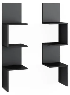 Produktbild von Eckregal Vicco Paolo Schwarz 28 x 116.4 cm 2er Set, Model 52104