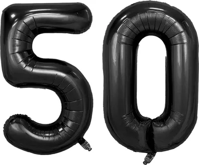 Produktbild von Folienballon Set Nummer 50, Schwarz Bunt bepunktet , 100 cm, für Heliumbefüllung