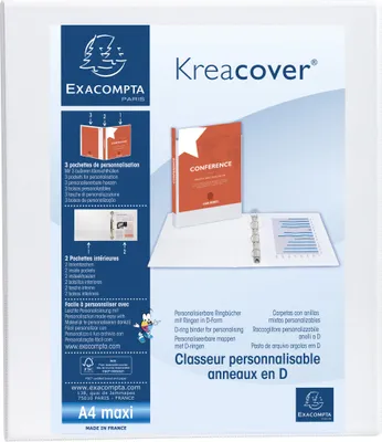 Image de Exacompta 10x Classeur PP 2 anneaux en D 15mm A4 maxi Blanc 51820E