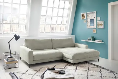 Produktbild von KAWOLA Ecksofa CARA Sofa Recamiere rechts Cord steingrau