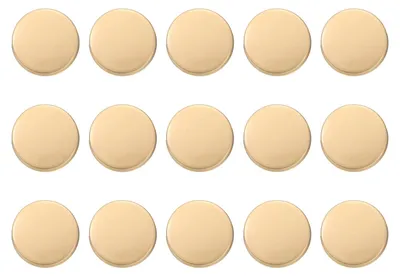 Produktbild von Metall Flache Knöpfe - 12 mm Durchmesser - 15 Stück Set für Kleidung - Mattes Gold