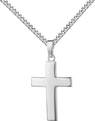 Produktbild von Kreuz Anhänger für DAMEN und HERREN aus 925 Silber + Etui. Mit Kette 55 cm