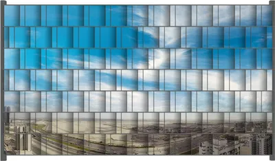 Produktbild von Wallario Zaunsichtschutz mit Motiv Panoramablick über Dubai für Ein- und Doppelstabmatten Zäune in der Größe 250 x 140 cm