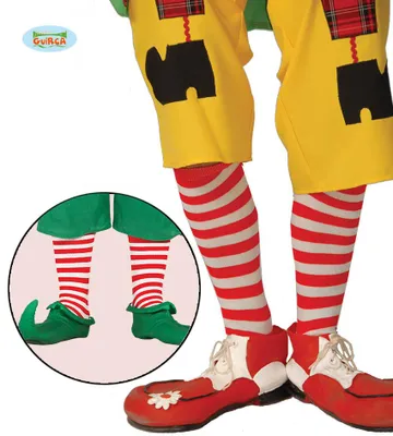 Productafbeelding van Grappige clownensokken, rood en wit