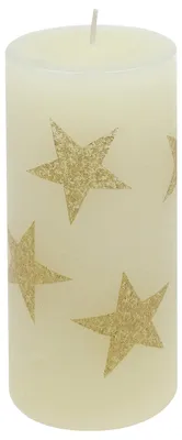 Produktbild von Stumpenkerze "Multistern" Champagner 150/68 mm