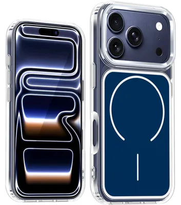 Produktbild von Magnetische Hülle für iPhone 18 Pro, Dünn Klare Stoßfest Handyhülle, Kompatibel mit MagSafe Blau