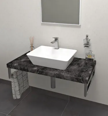 Produktbild von Sapho AVICE Waschtischplatte 70x50cm, Stärke 5cm, gebrochener Stein