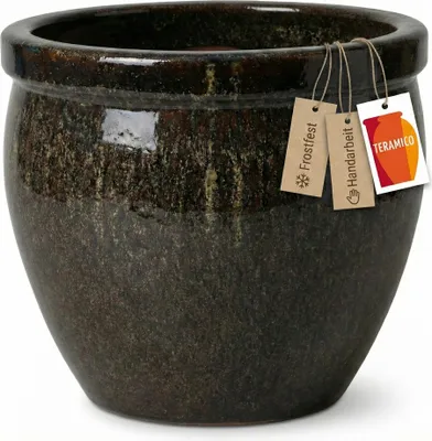 Produktbild von Pflanzkübel Keramik "Bavaria Tall" Frostfest Rund - Braun - Handarbeit Garten