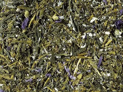 Produktbild von 1 kg Grünteemischung Sencha Kombucha Pflaumen-Note aromatisiert