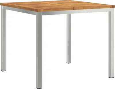 Produktbild von vidaXL Esstisch 90x90x75 cm Massives Akazienholz und Edelstahl