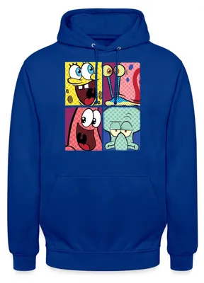 Produktbild von Spreadshirt SpongeBob Schwammkopf Patrick Gary Thaddäus Uni Hoodie, S, Royalblau