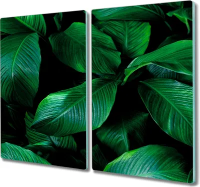 Produktbild von Coloray Hackbrett Küchenbrett Kochplattenabdeckung Schneidebrett Herdabdeckplatte 2x30x52 cm - Blumen-Blätter der Pflanze