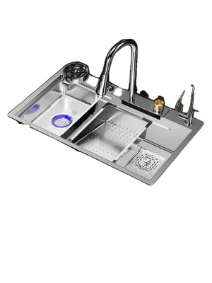 Immagine prodotto di Lavello da cucina in acciaio inox, design a vasca singola, struttura resistente, C9-68x45cm