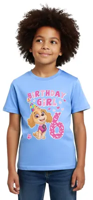 Produktbild von Spreadshirt Paw Patrol Geschenk 6 Jahre 6. Geburtstag Skye Kinder T-Shirt, 98/104 (3-4 Jahre), Himmelblau