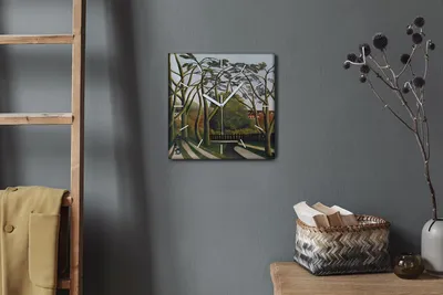 Produktbild von Coloray Hodiny Unikátní 30x30 cm  Tiché hodiny Pro obývací pokoj a kuchyň Nástěnné hodiny Plátno Bílé ručičky hodin - Lesní cesta