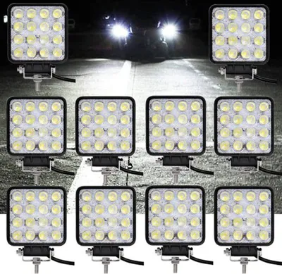 Produktbild von Greenmigo 10x 48W LED Arbeitsscheinwerfer 4320LM Zusatzscheinwerfer LED Scheinwerfer IP67 Offroad Wasserdicht Flutlichtstrahler 12V 24V [++]