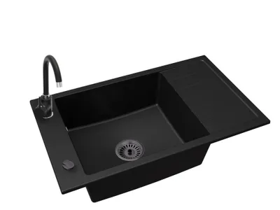 Produktbild von Granitspüle Küchenspüle 1 Becken BRADO LUIS Set Armatur BETA Spender Siphon Farbe