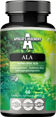 Produktbild von ALA (Alpha-LiponsĂ¤ure) 600 mg - 60 vegane Kapseln