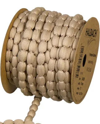 Pompom-Borte, 8 mm breit, 15 m lang, beige