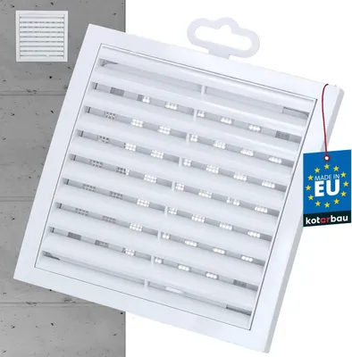 Productafbeelding van Ventilatierooster Afsluitbaar - Afvoerluchtrooster Kunststof - Luchtstroom Regelen - Met Insectenwering - 150 x 150 mm - Wit