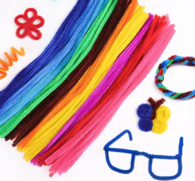 Produktbild von 200 Stück Pfeifenreiniger, 10 Farbe Bunt Pfeifenreiniger zum Basteln, 30cm Lang Chenilledraht Basteldraht für Kinder DIY Handgemacht