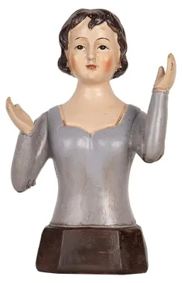 Image de Clayre & Eef Figurine de décoration Femme 12x9x20 cm Gris Plastique