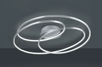 Produktbild von Große moderne LED Deckenleuchte hell & dimmbar über Schalter, Silber Breite 80cm