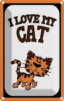 Produktbild von vianmo Blechschild 18x12 cm Katze i love my Cat Tier Haustier